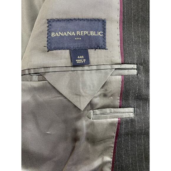 Banana Republic Men's 44R 2-Button Charcoal Pin Stripe Sport Coat Blazer Jacket - Picture 5 of 7